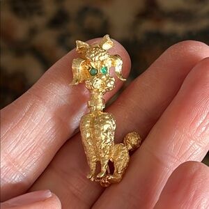 Vintage 14k Gold Poodle Brooch